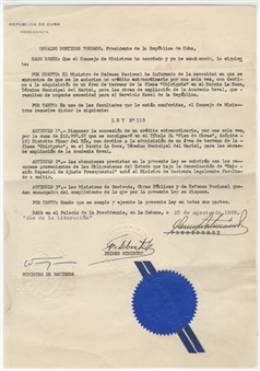 1959 Fidel Castro Signed "Law for the Defense of Cuba"  (PSA/DNA LOA)